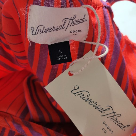 Universal Thread Red Purple Criss Cross Straps Pockets Size Small - Picture 5 of 5